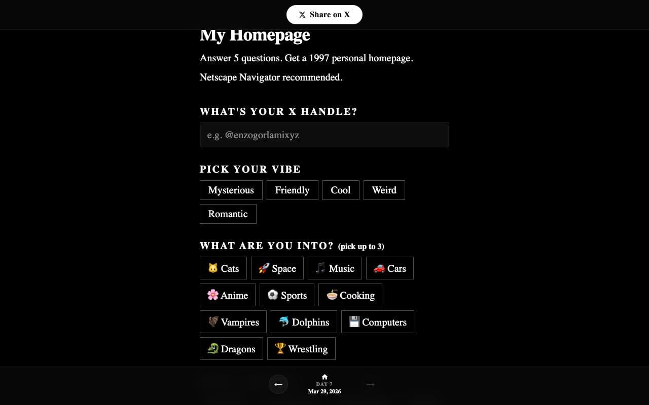 90s Homepage Generator screenshot 1