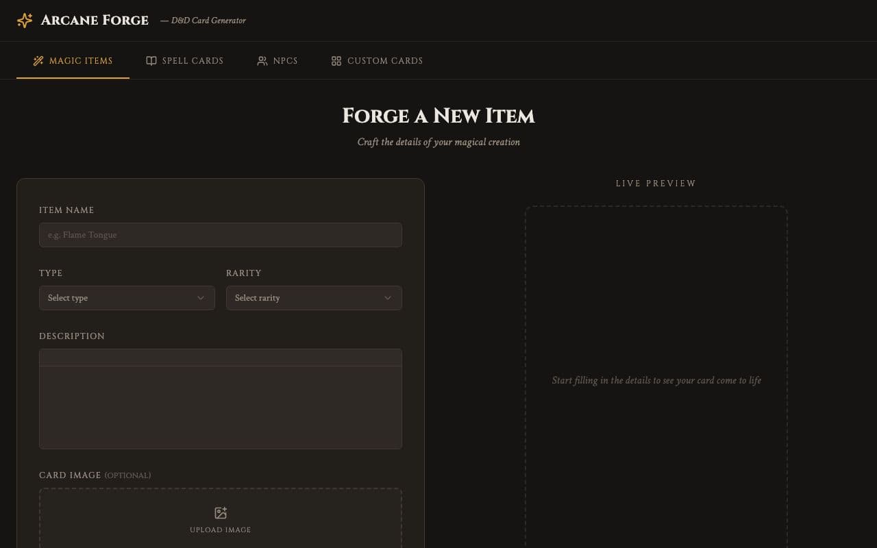Arcane Forge screenshot 1