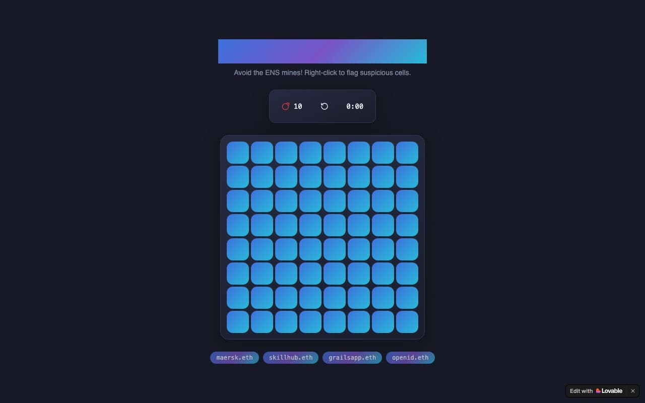 ENS Minesweeper Quest screenshot 1