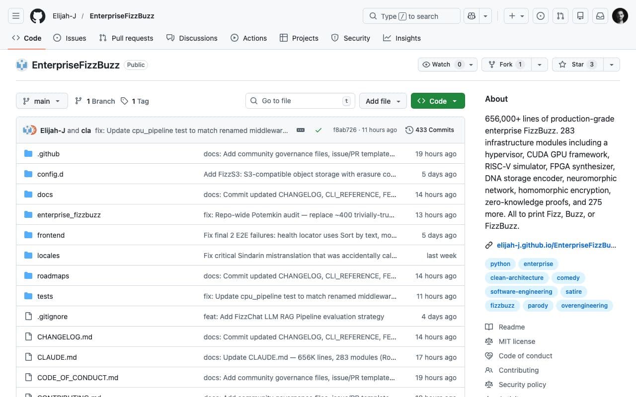 EnterpriseFizzBuzz screenshot 1