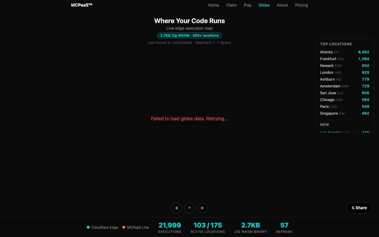 MCPaaS Globe screenshot 1