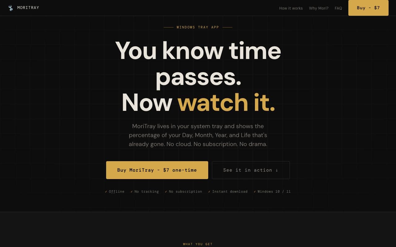 MoriTray screenshot 1