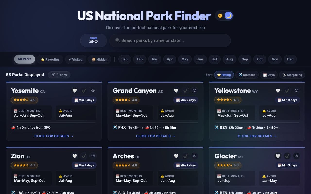 National Park Finder screenshot 1